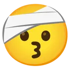 kissing face + face with head-bandage