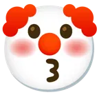 kissing face + clown face