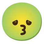 kissing face + nauseated face