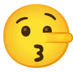 kissing face + lying face