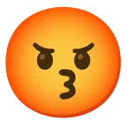 kissing face + face with symbols on mouth