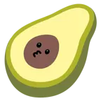 kissing face + avocado