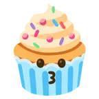 kissing face + cupcake