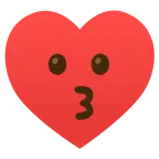 kissing face + heart suit