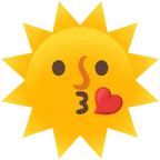 face blowing a kiss + sun with face
