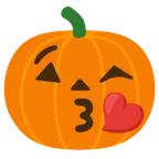 face blowing a kiss + jack-o-lantern