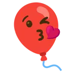 face blowing a kiss + balloon