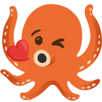 face blowing a kiss + octopus