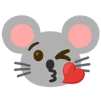 face blowing a kiss + mouse face