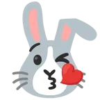 face blowing a kiss + rabbit face