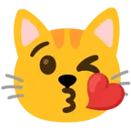 face blowing a kiss + cat face
