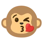 face blowing a kiss + monkey face
