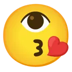 face blowing a kiss + eye