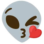 face blowing a kiss + alien