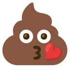face blowing a kiss + pile of poo