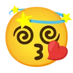 face blowing a kiss + dizzy