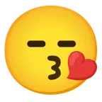 face blowing a kiss + expressionless face