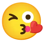 face blowing a kiss + winking face with tongue