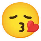 face blowing a kiss + disappointed face