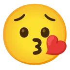 face blowing a kiss + worried face