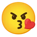 face blowing a kiss + angry face