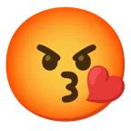 face blowing a kiss + enraged face