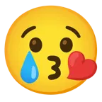 face blowing a kiss + crying face