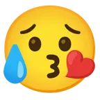 face blowing a kiss + sad but relieved face