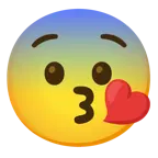 face blowing a kiss + fearful face