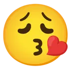 face blowing a kiss + weary face
