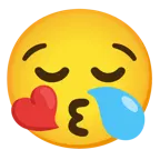 face blowing a kiss + sleepy face