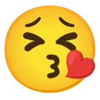 face blowing a kiss + tired face