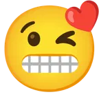 face blowing a kiss + grimacing face