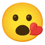 face blowing a kiss + face with open mouth