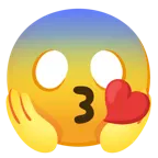face blowing a kiss + face screaming in fear