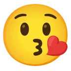 face blowing a kiss + astonished face