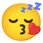 face blowing a kiss + sleeping face