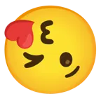 face blowing a kiss + upside-down face