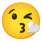 face blowing a kiss + white heart