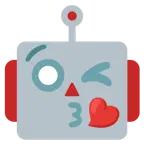 face blowing a kiss + robot