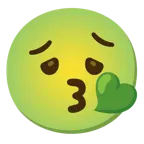 face blowing a kiss + nauseated face