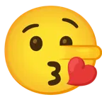 face blowing a kiss + lying face