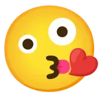 face blowing a kiss + zany face