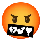 face blowing a kiss + face with symbols on mouth
