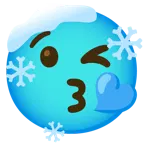 face blowing a kiss + cold face