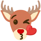 face blowing a kiss + deer