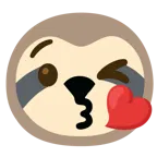 face blowing a kiss + sloth