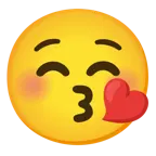 face blowing a kiss + smiling face