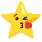 face blowing a kiss + star