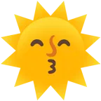 kissing face with smiling eyes + sun with face